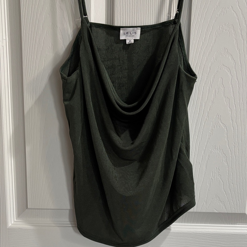 Le Lis Dark Green Cowl Neck Camisole